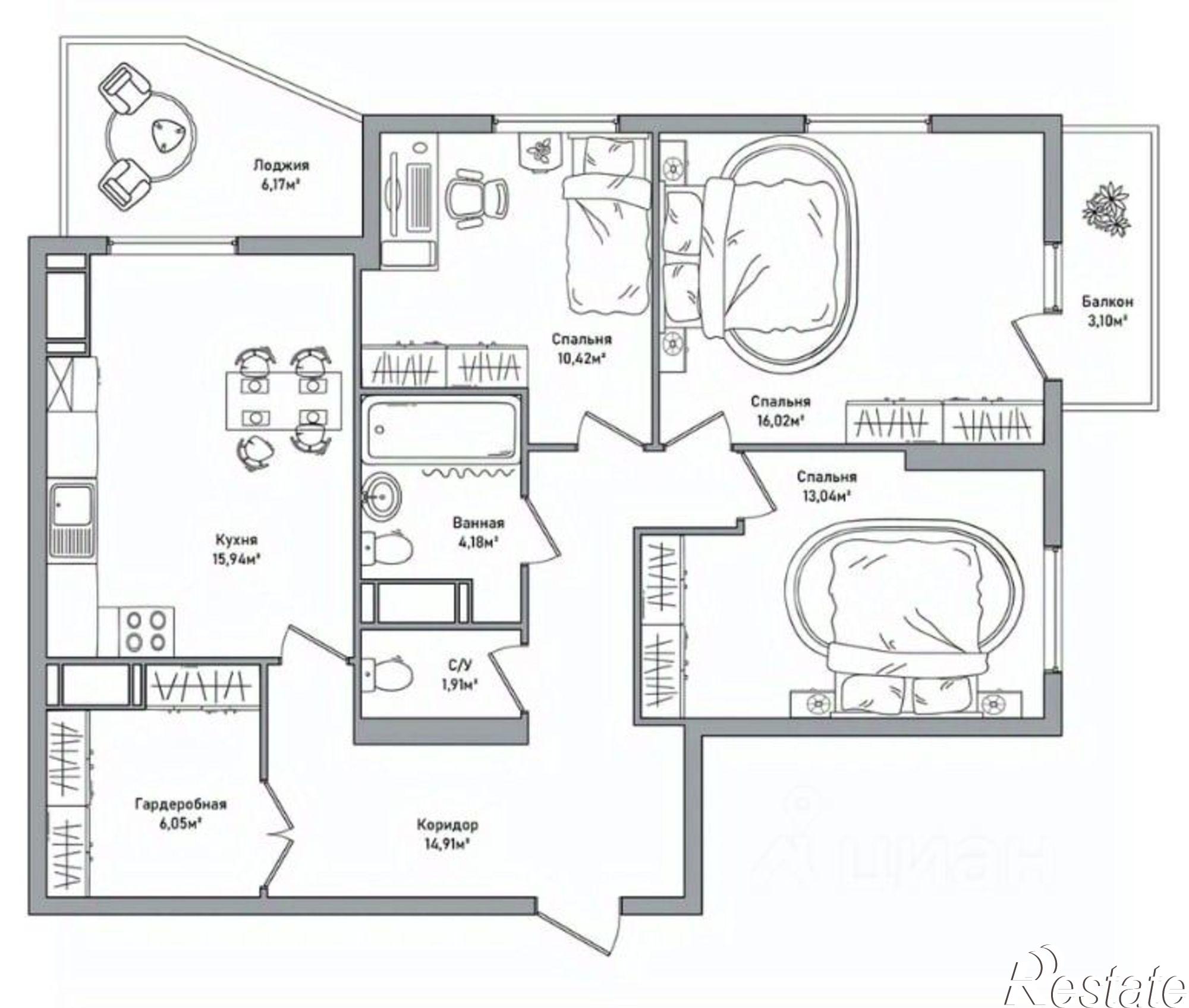 Купить квартиру за 5 690 000 рублей на улица Строителей, 17 к2