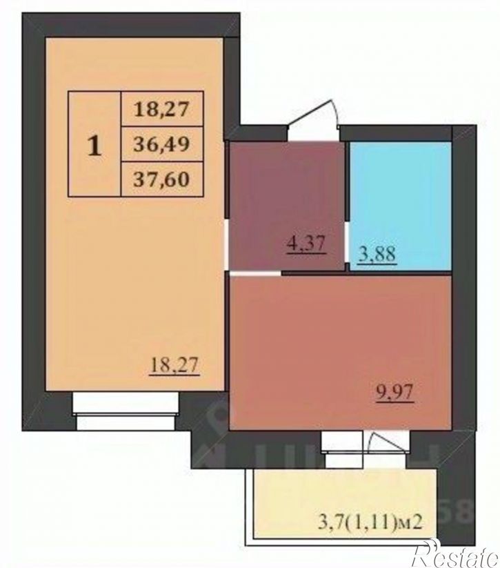 1-комн квартира Выставочная улица, 7,  д. 7