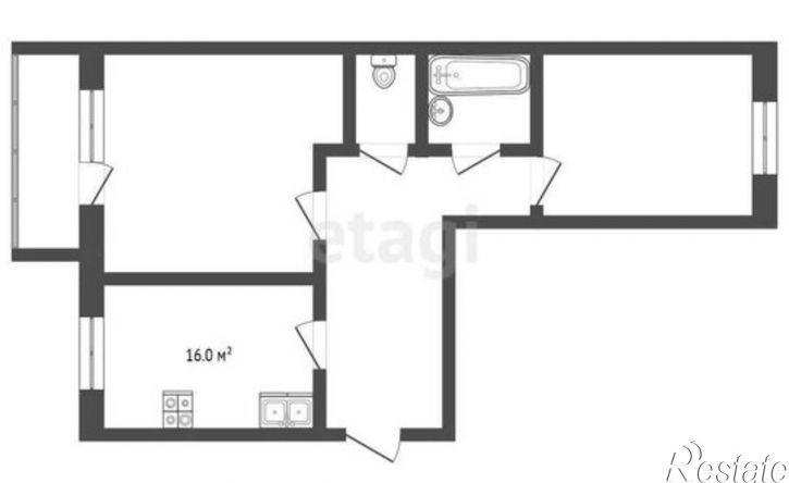 2-комн квартира Романовская улица, 1 к3,  д. 1 к3