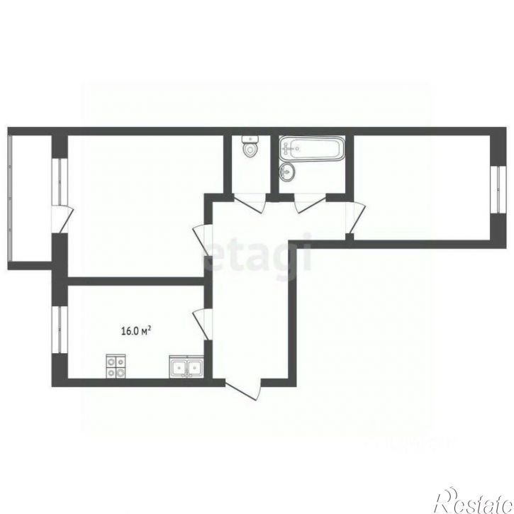 2-комн квартира ул Романовская, 1,  д. 1