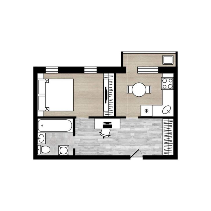 2-комн квартира Калинина улица, д.35