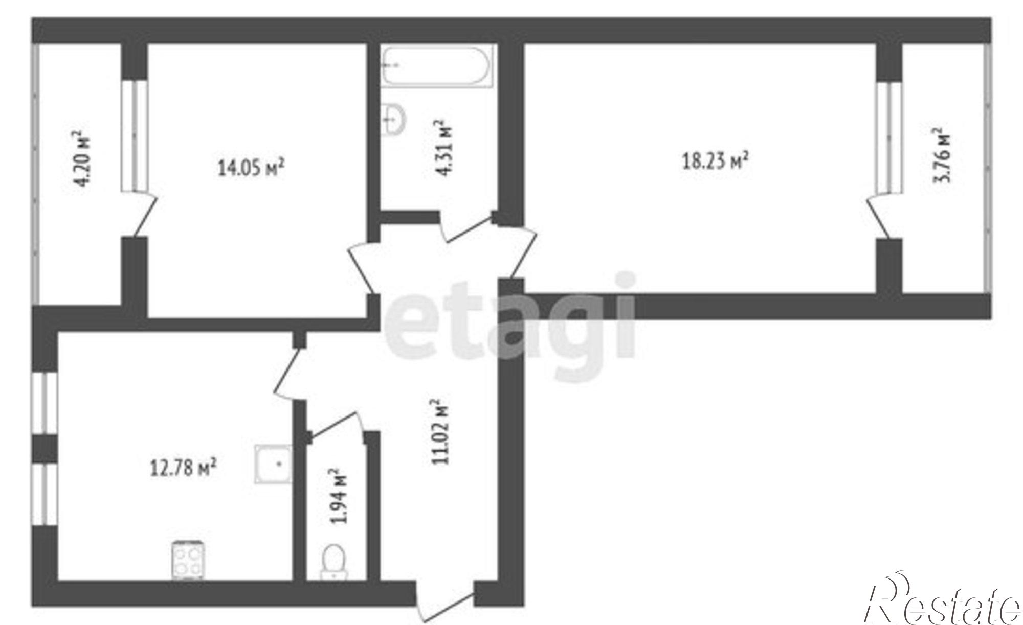 Купить квартиру за 5 650 000 рублей на Тутаевское шоссе, 119