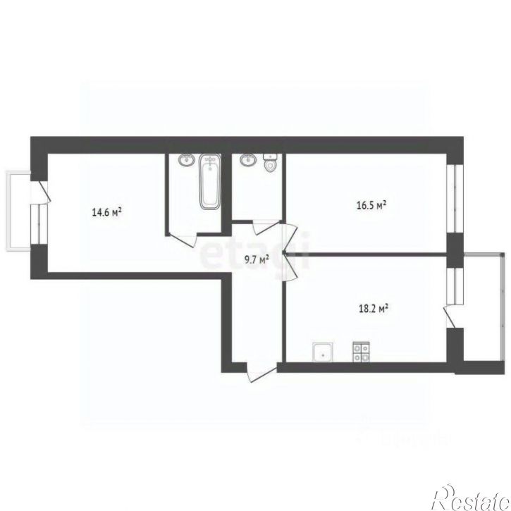 2-комн квартира улица Розы Люксембург, 22,  д. 22