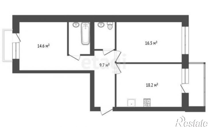 2-комн квартира ул Розы Люксембург, 22,  д. 22