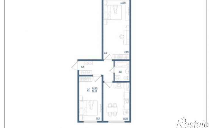 2-комн квартира Шандорная улица, 14