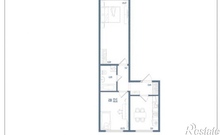 2-комн квартира Шандорная улица, 14