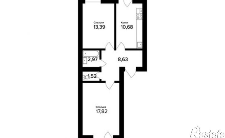 2-комн квартира улица Александра Додонова, 8
