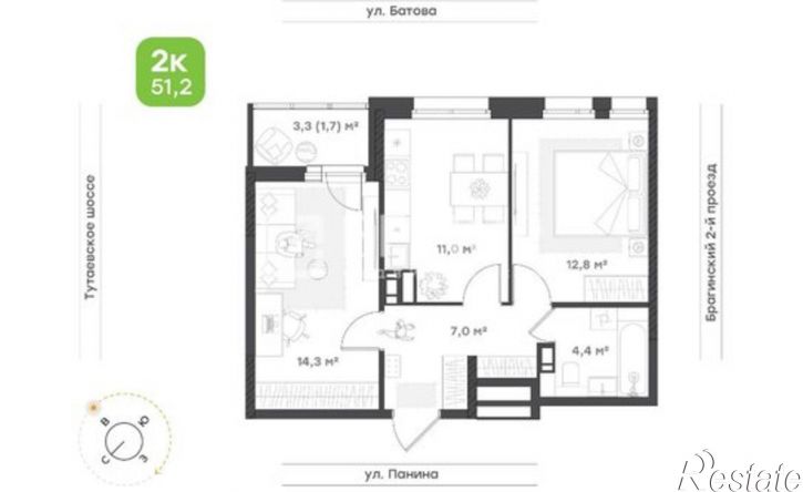 2-комн квартира 2-й Брагинский проезд, 8,  д. 8