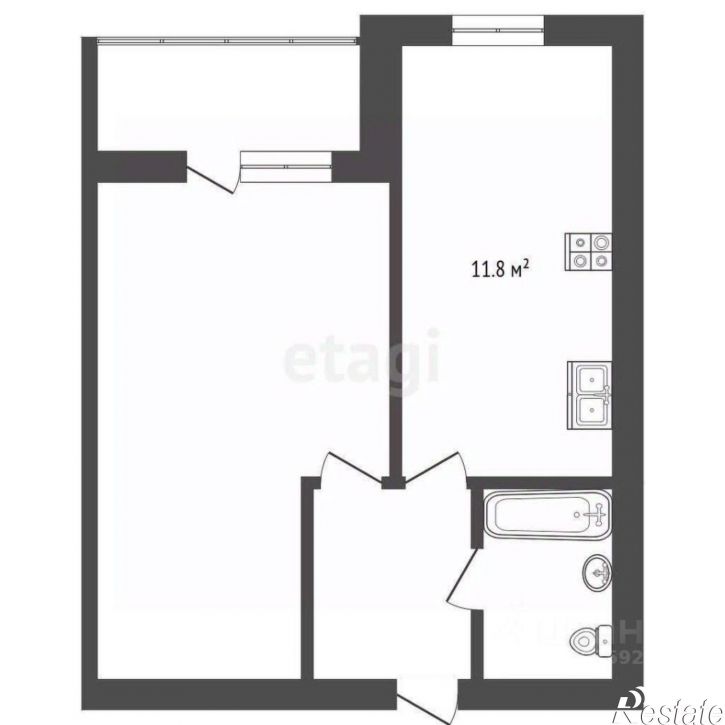 1-комн квартира Ильинский переулок, 21,  д. 21