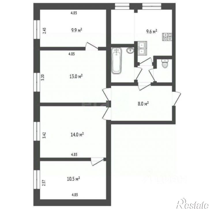 4-комн квартира ул Большая Октябрьская, 69,  д. 69