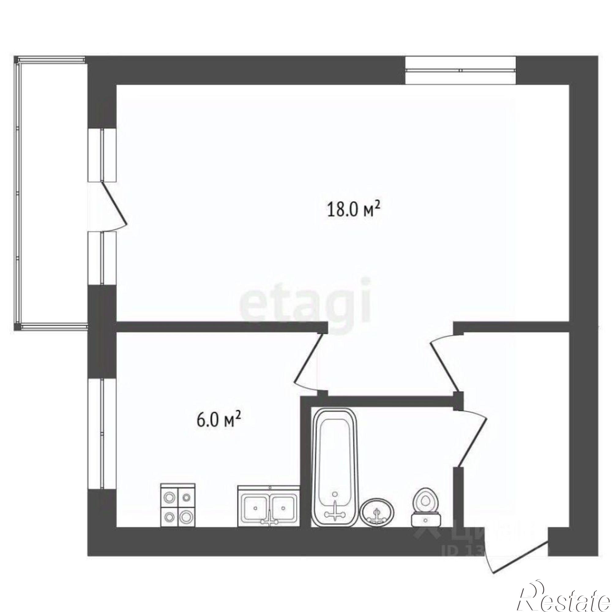 Купить квартиру за 2 200 000 рублей на Пионерская улица, 1