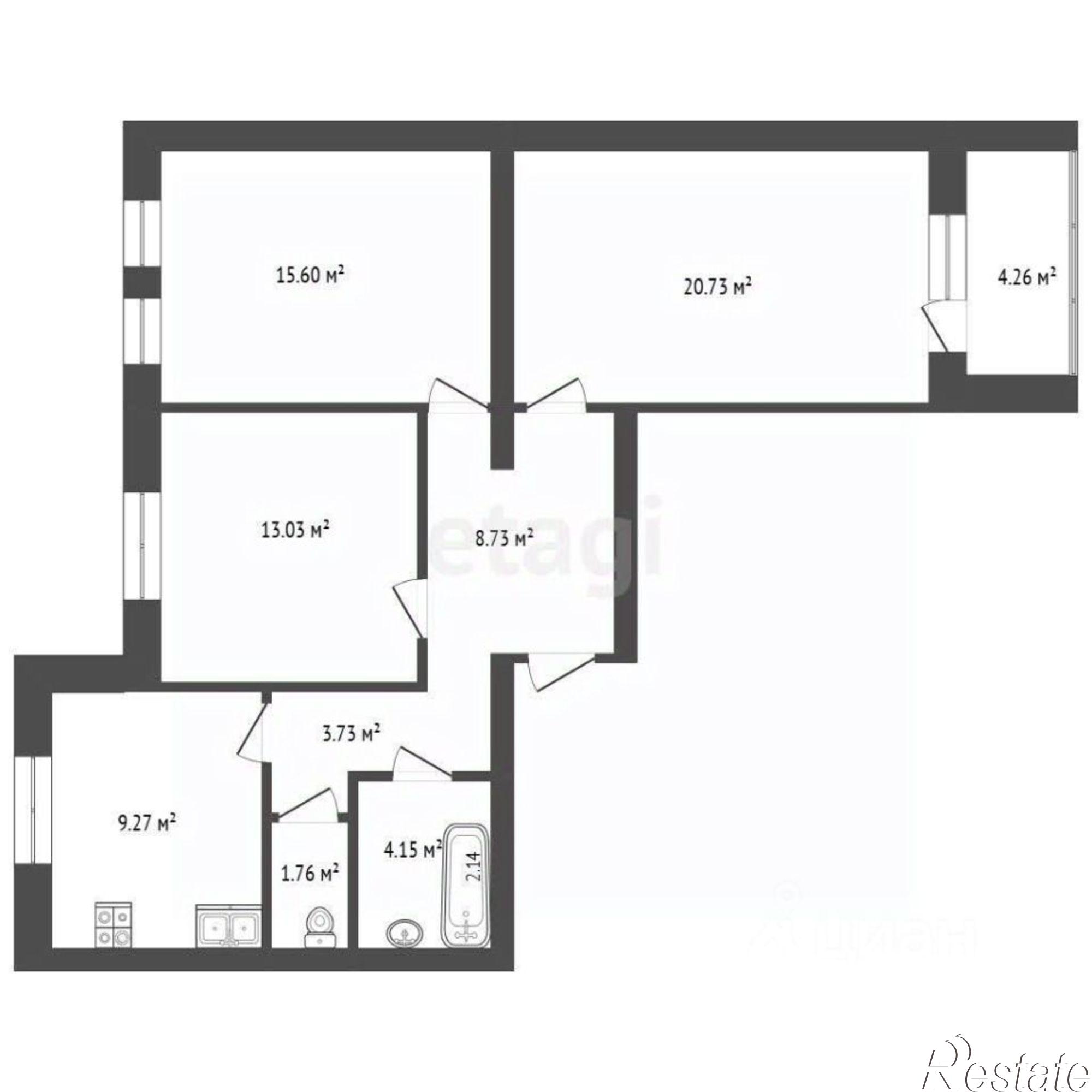 Купить квартиру за 7 750 000 рублей на улица Бабича, 10/22