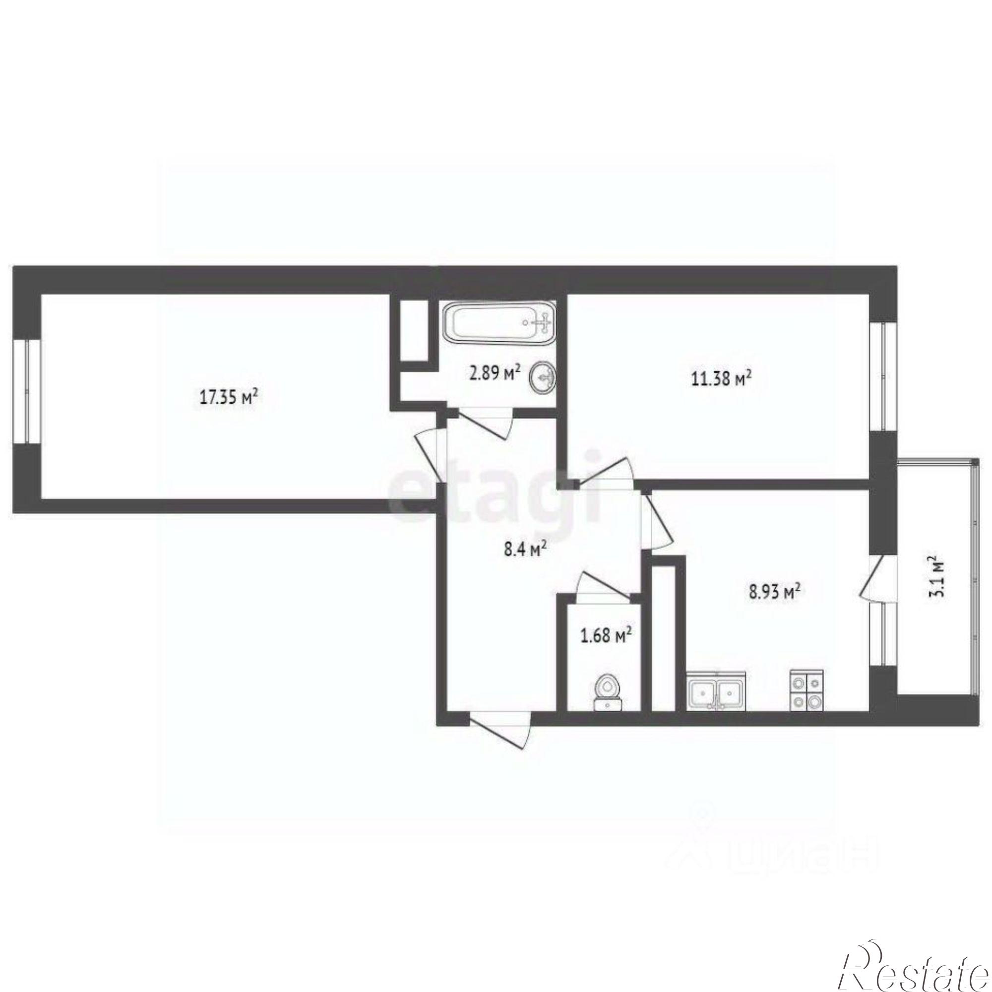 Купить квартиру за 4 350 000 рублей на 4-й Норский пер, 2 2