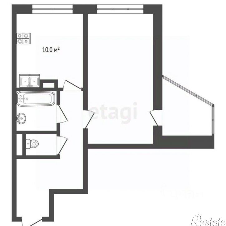 1-комн квартира улица Штрауса, 32,  д. 32