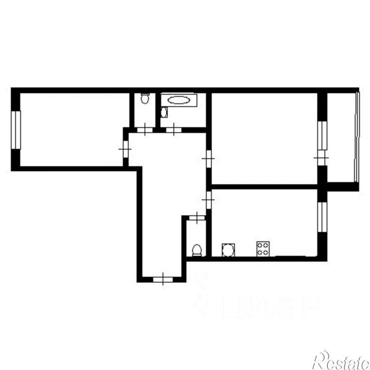 2-комн квартира ул Чернопрудная, 12 3,  д. 12 3,  к. 3