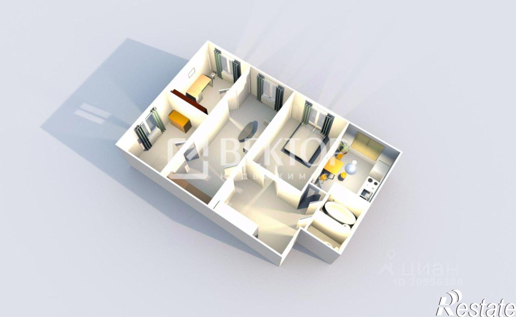 Купить квартиру за 5 200 000 рублей на улица Калинина, 7