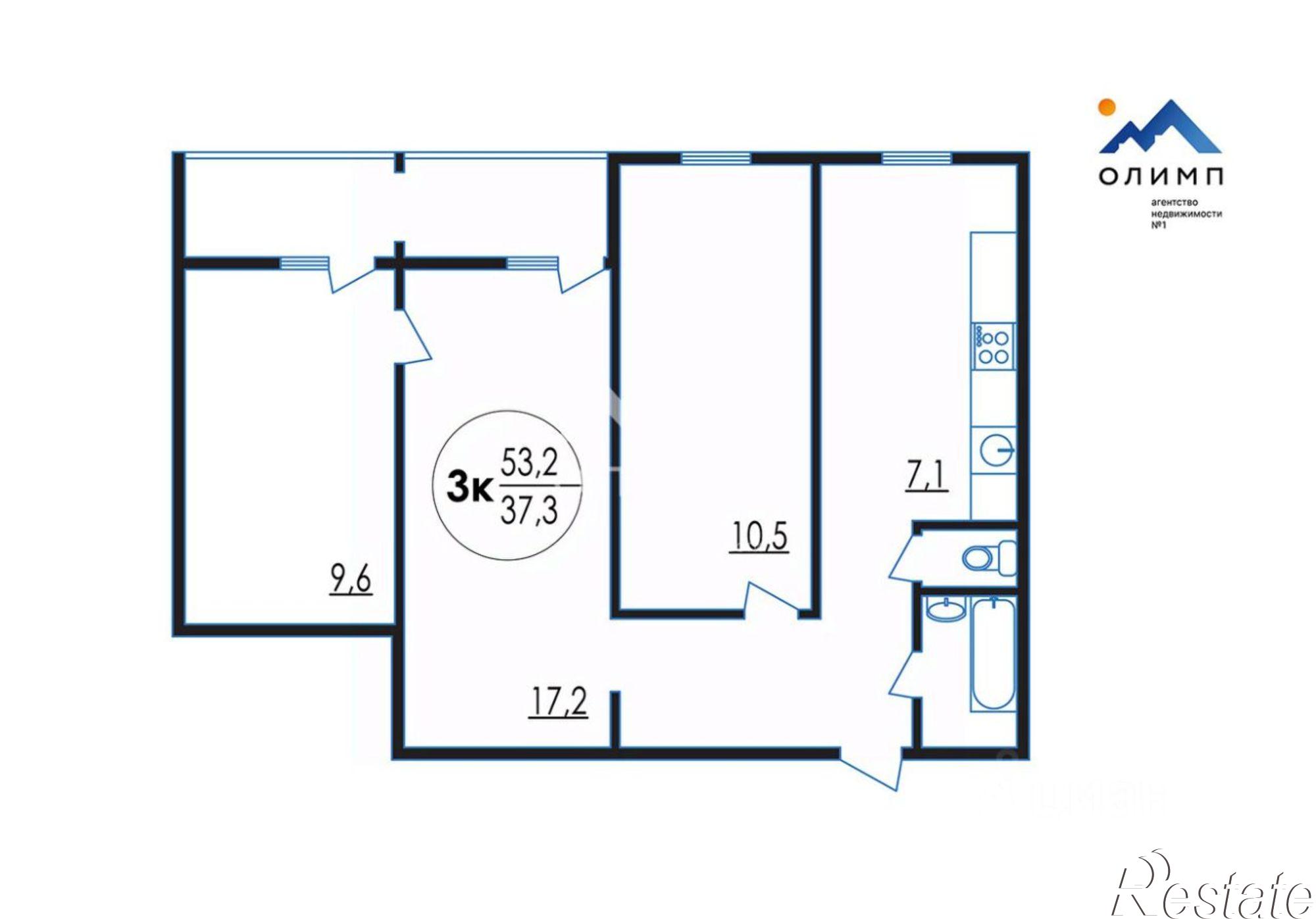 Купить квартиру за 4 300 000 рублей на Ленинградский проспект, 107