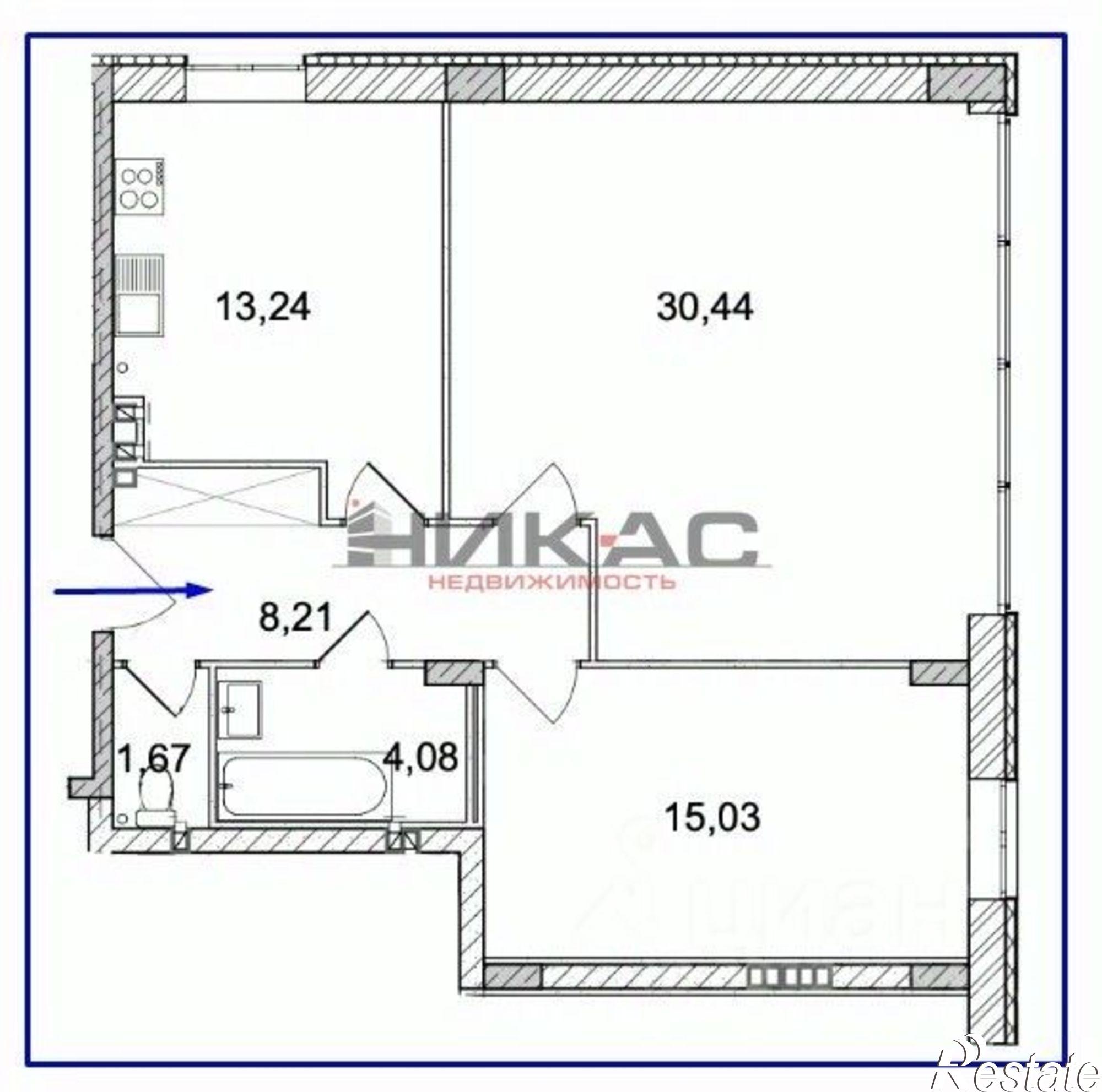 Купить квартиру за 22 351 000 рублей на улица Андропова, 10А