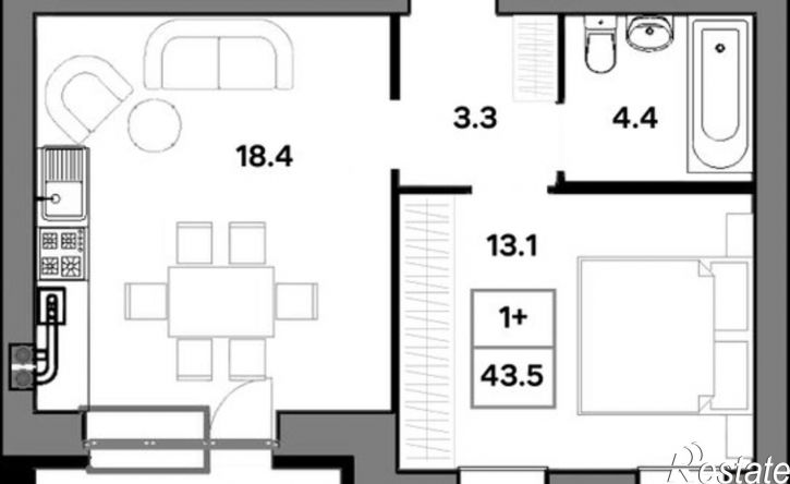 1-комн квартира улица Шевелюха, 130