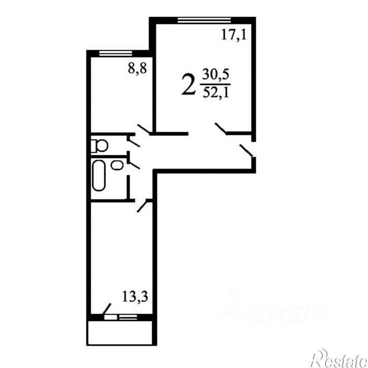 2-комн квартира улица Батова, 9,  д. 9