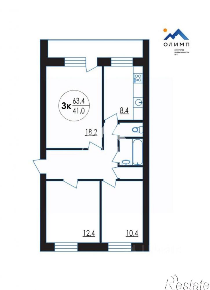 3-комн квартира Залесская улица, 6 к2,  д. 6 к2