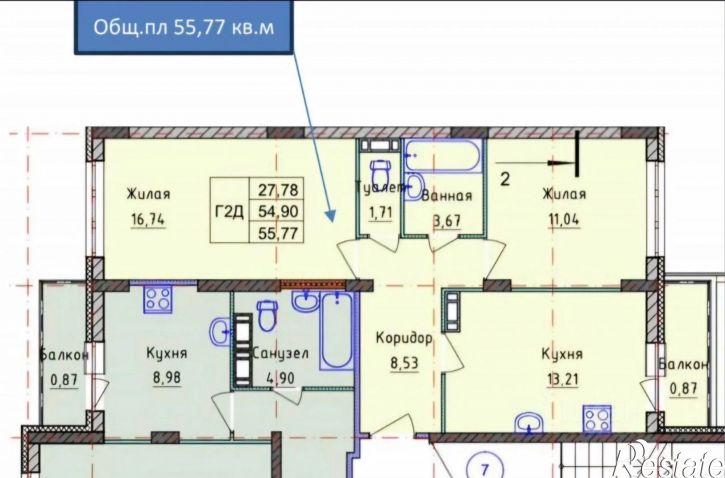 2-комн квартира Брагинская улица, 18 к2,  д. 18 к2