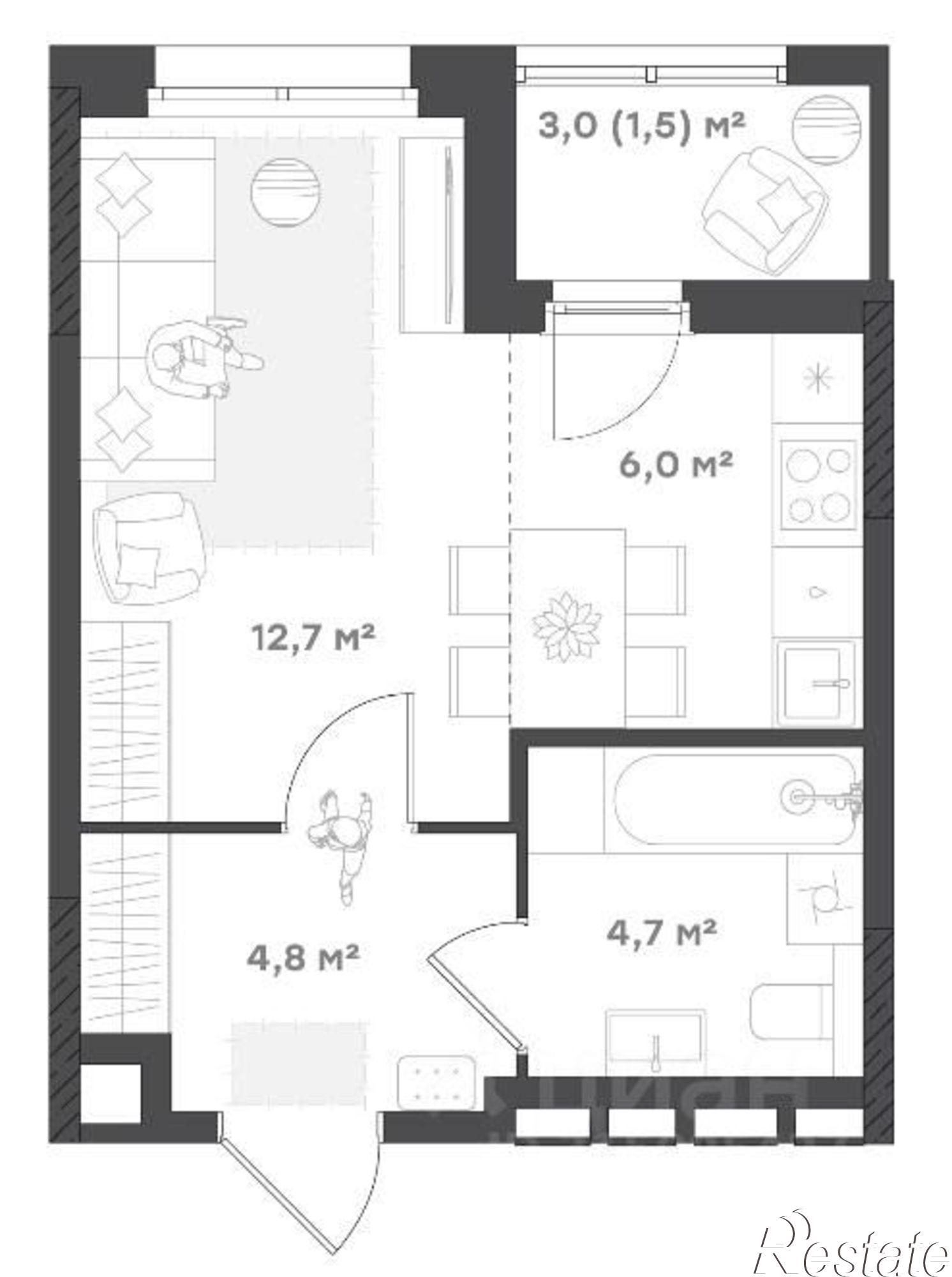 Купить квартиру за 3 865 200 рублей на 2-й Брагинский проезд, 8