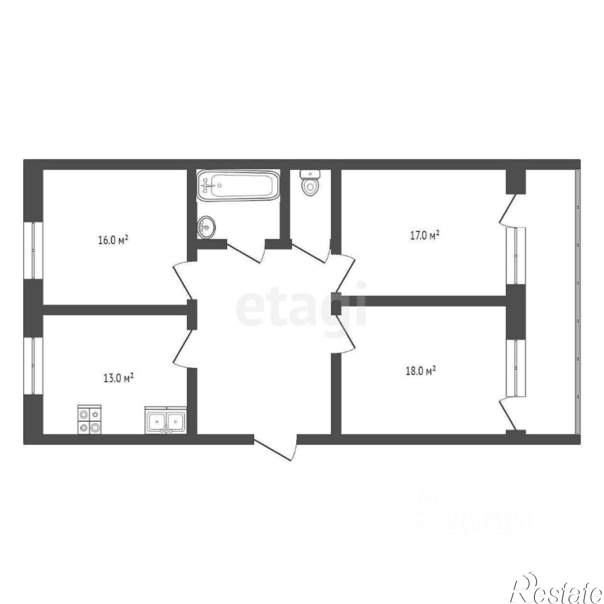 Купить квартиру за 11 500 000 рублей на улица Добрынина, 25