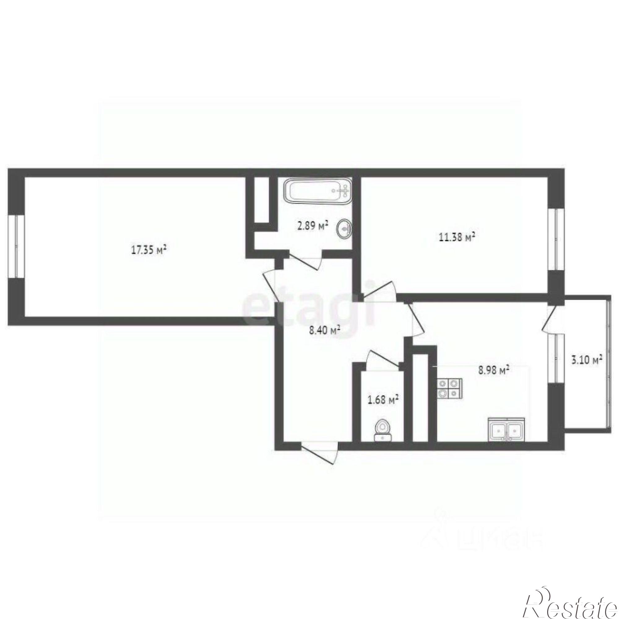 Купить квартиру за 3 672 000 рублей на Брагинская улица, 18 к1