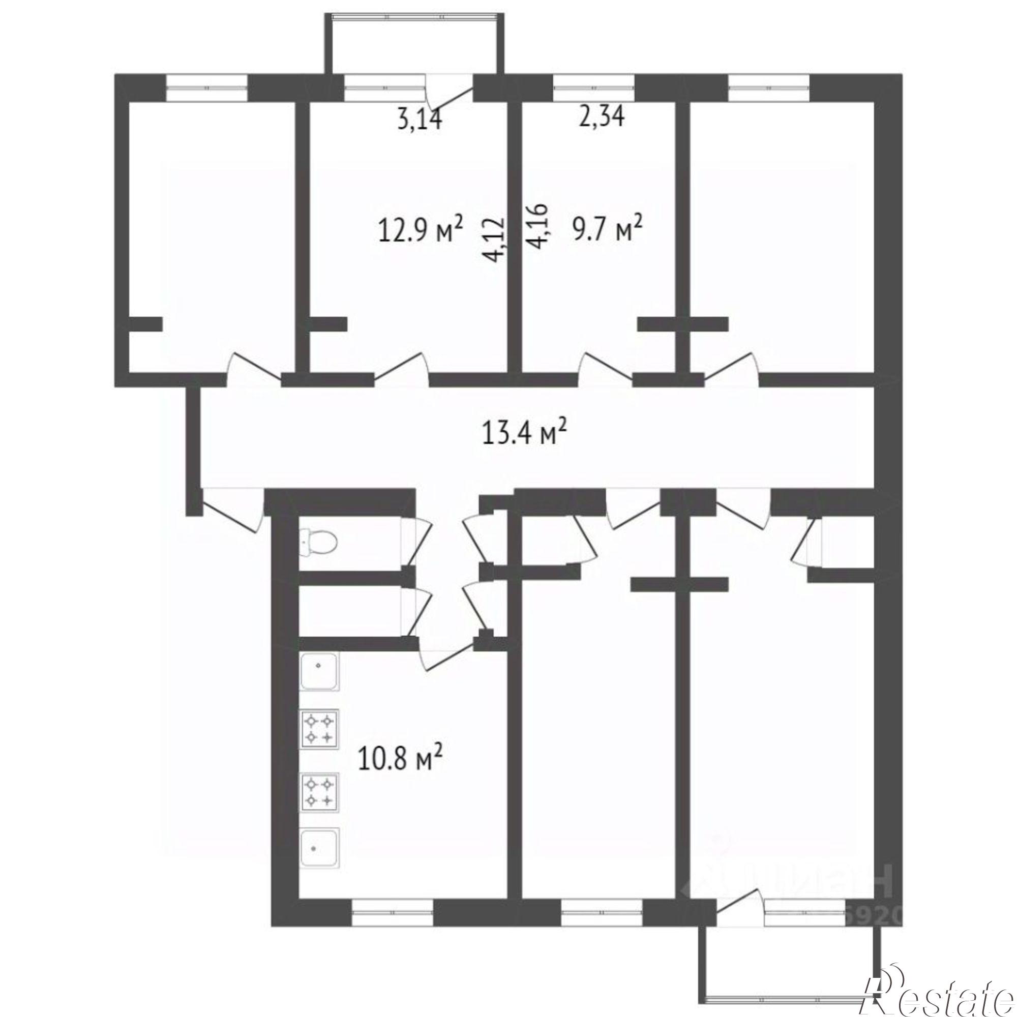Купить квартиру за 5 200 000 рублей на улица Зелинского, 7А