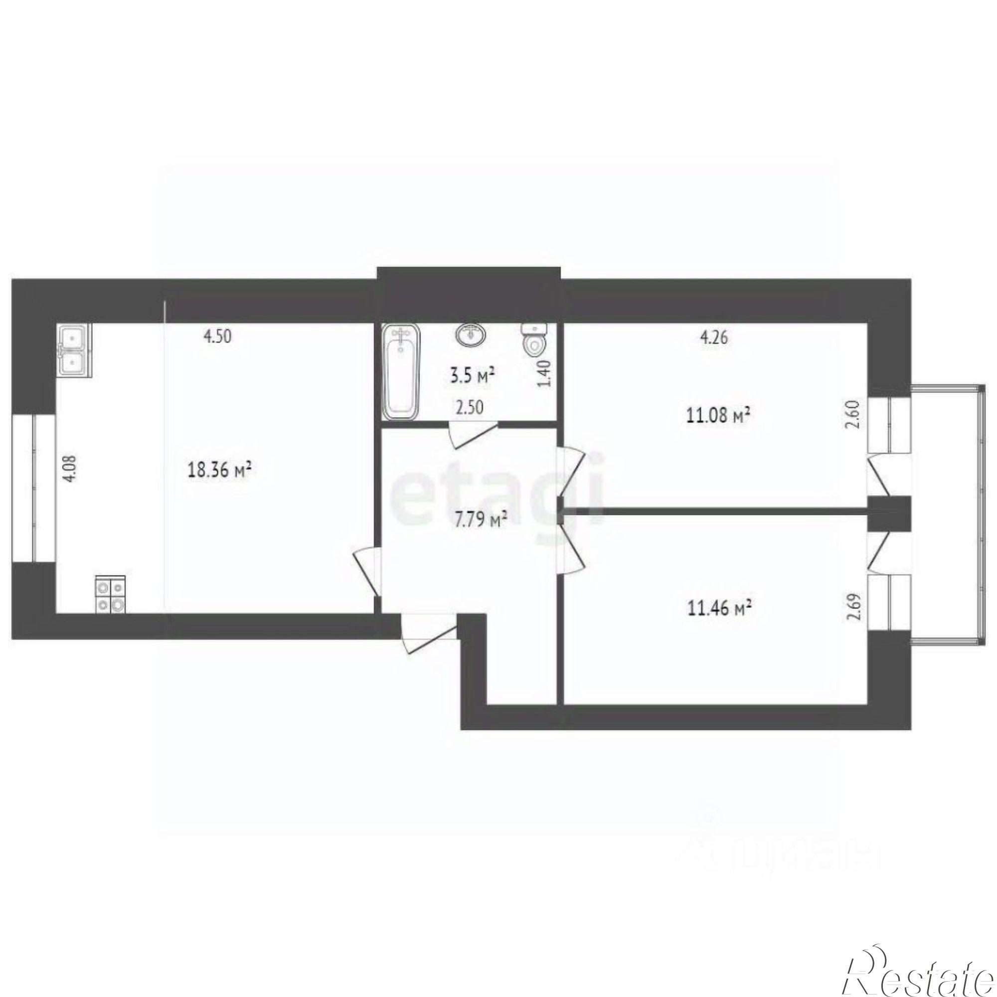 Купить квартиру за 8 420 000 рублей на Кирпичная улица, 1Л