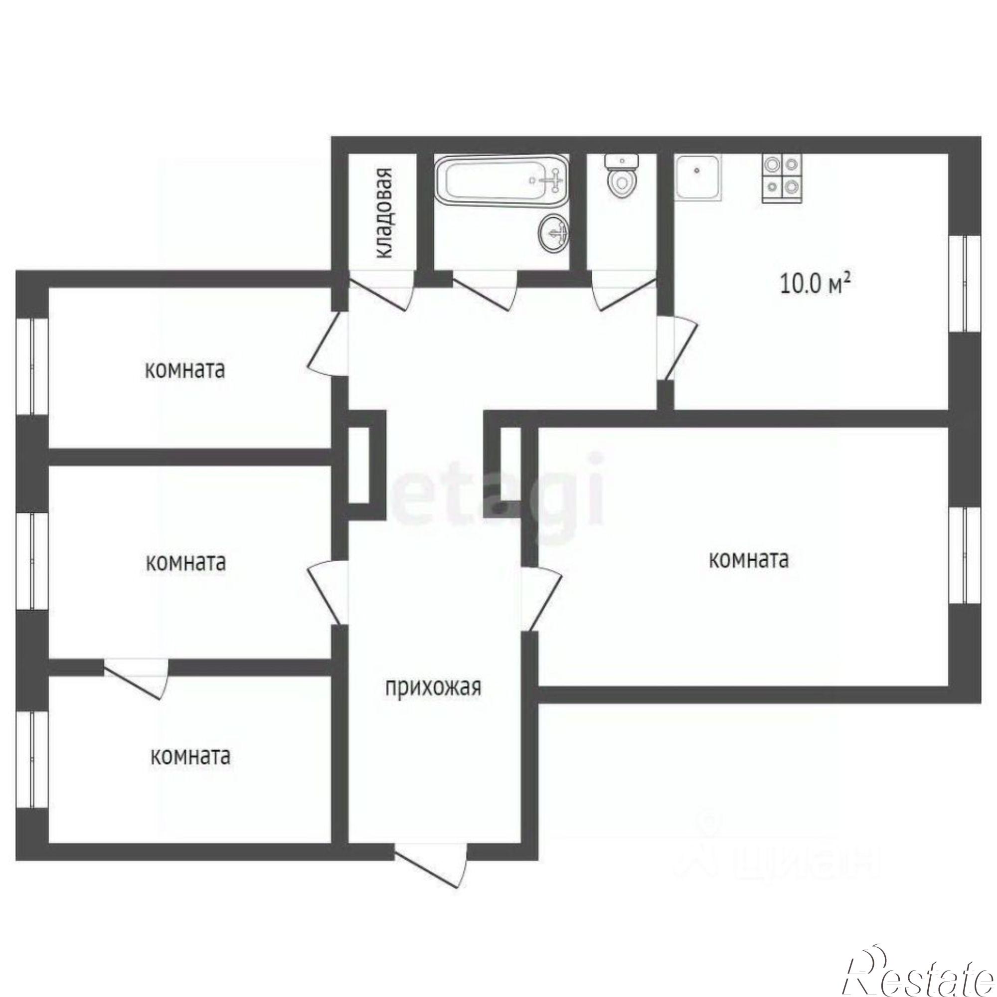 Купить квартиру за 10 800 000 рублей на улица Свободы, 54/38