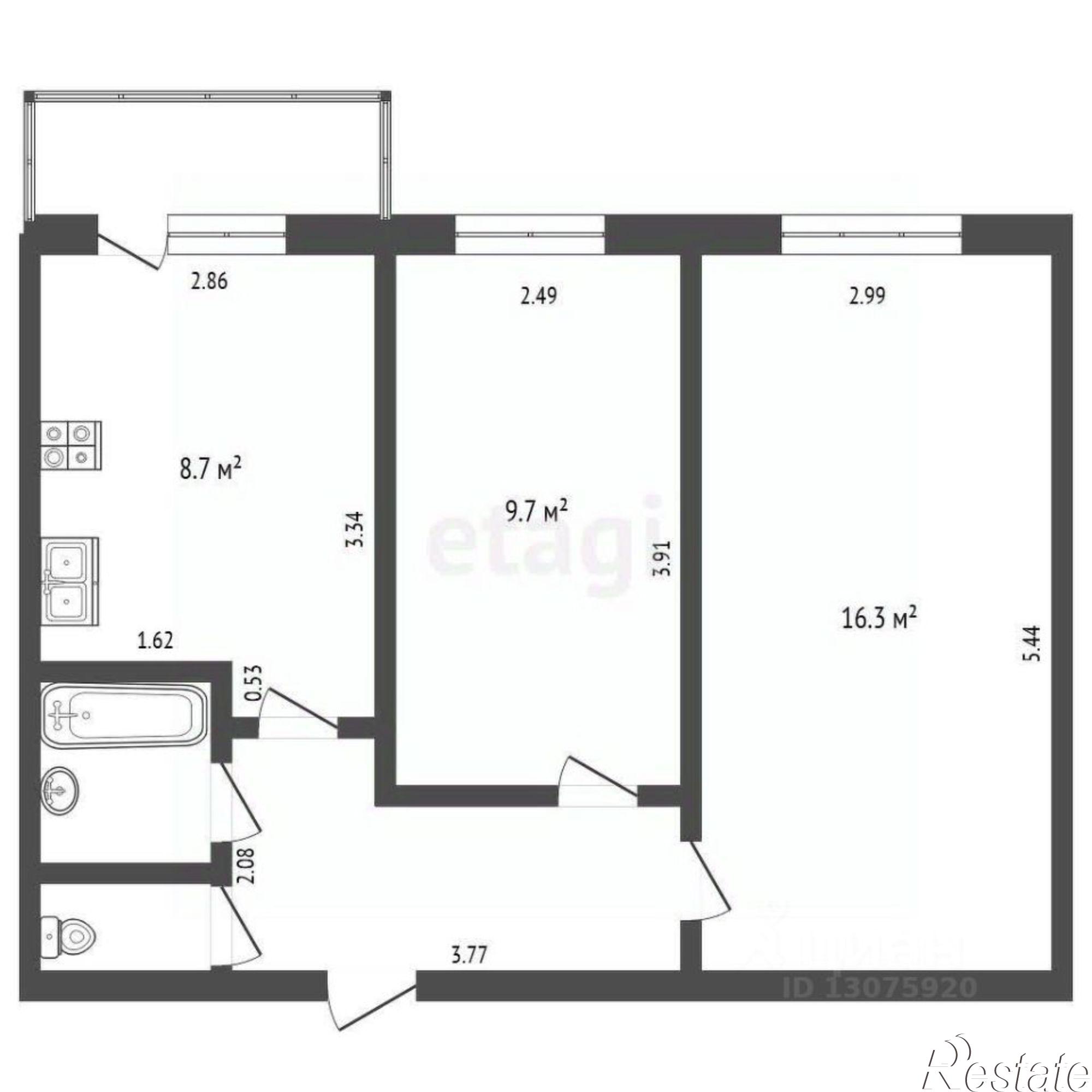 Купить квартиру за 3 950 000 рублей на улица Ветеранов, 1А