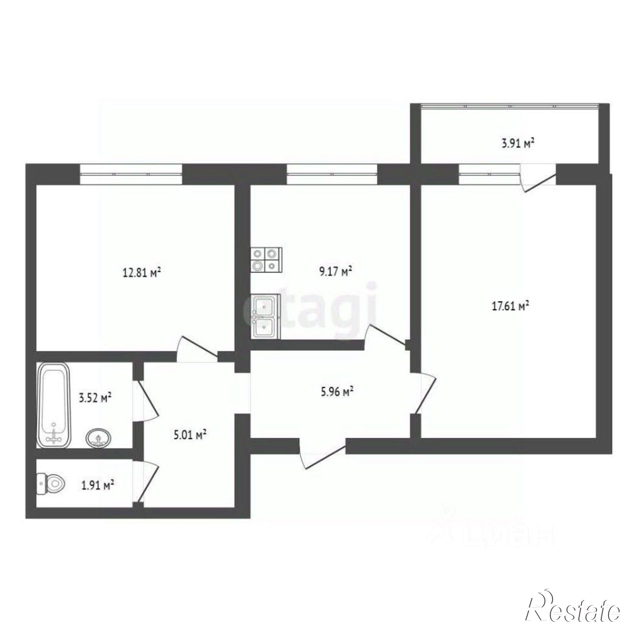 Купить квартиру за 5 340 000 рублей на Гагаринский переулок, 8