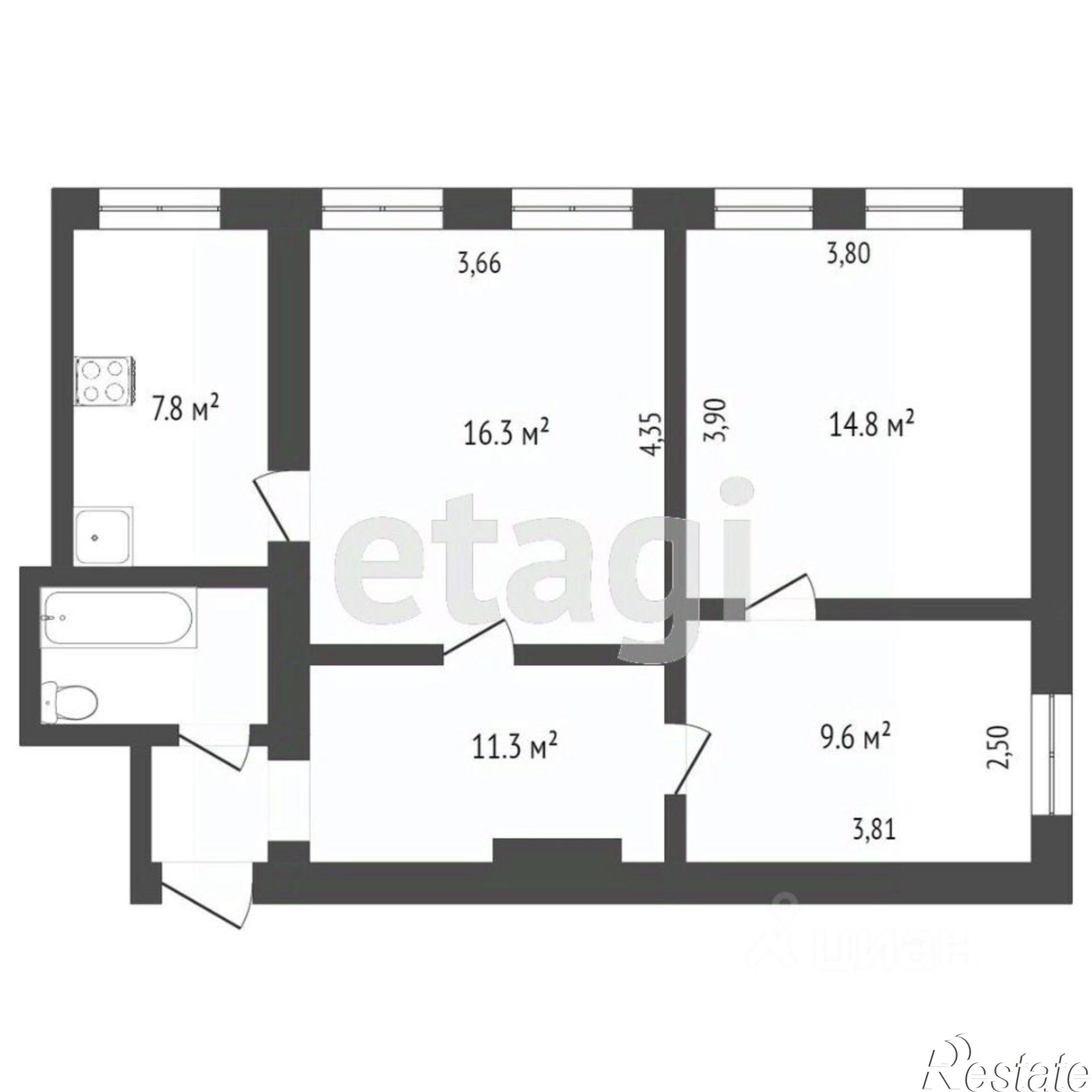 Купить квартиру за 5 950 000 рублей на улица Ухтомского, 1