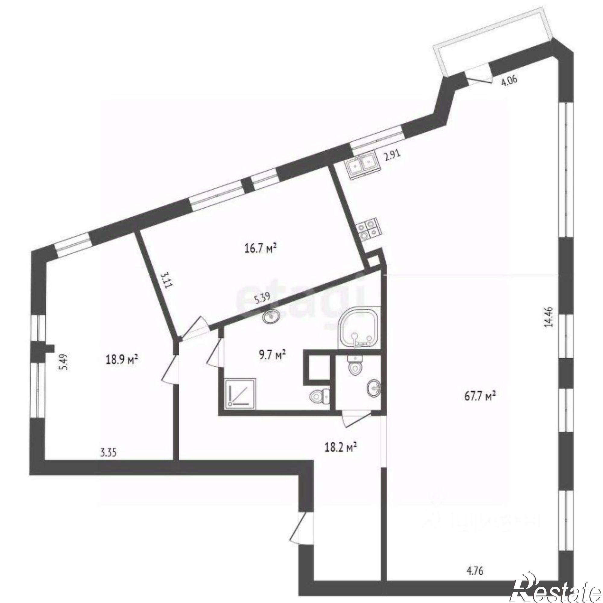 Купить квартиру за 55 500 000 рублей на Которосльная набережная, 54
