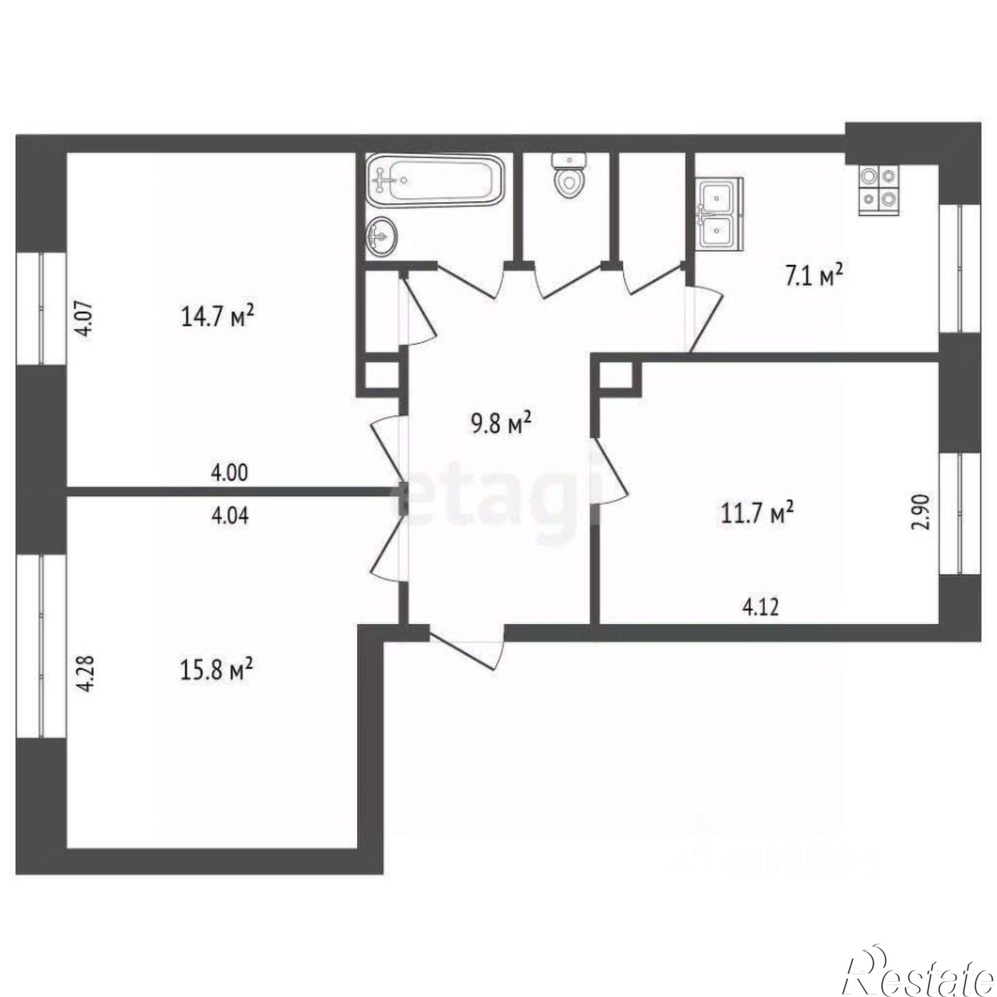 Купить квартиру за 3 700 000 рублей на улица Карла Либкнехта, 63