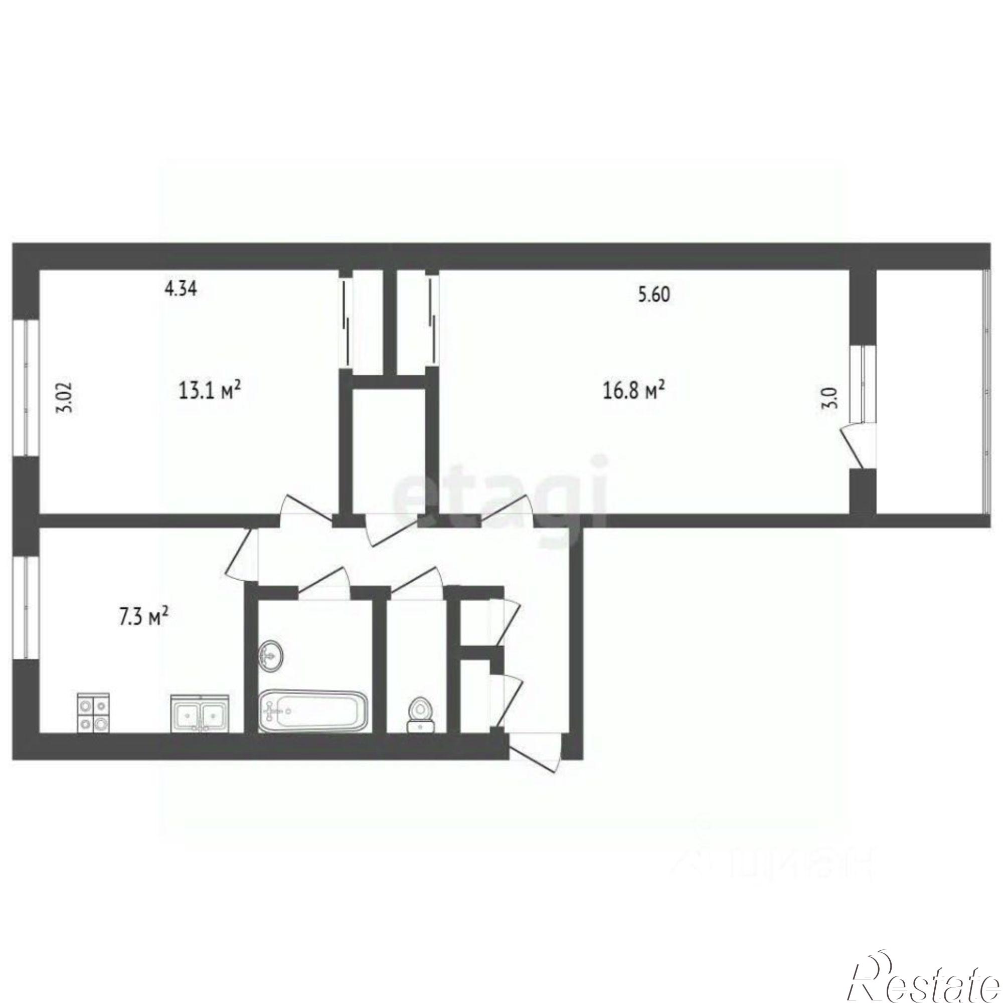 Купить квартиру за 3 620 000 рублей на Ленинградский проспект, 63