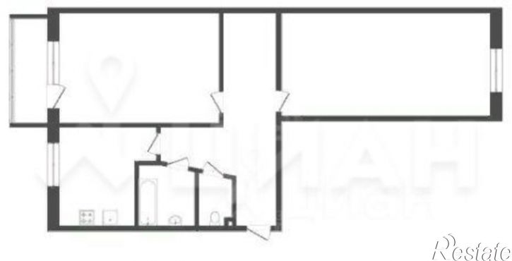 2-комн квартира улица Ньютона, 34 к2,  д. 34 к2