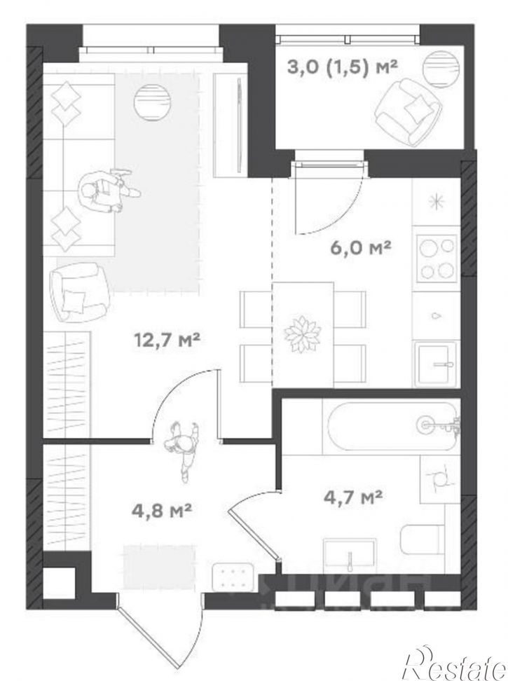 1-комн квартира 2-й Брагинский проезд, 8,  д. 8