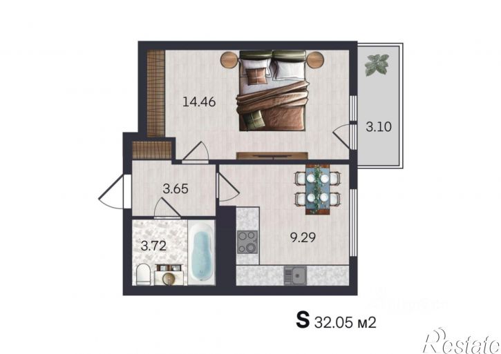 1-комн квартира улица Строителей, 16 к3,  д. 16 к3