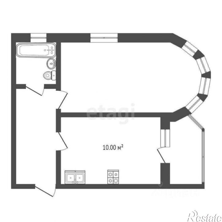 1-комн квартира улица Стопани, 44А,  д. 44А