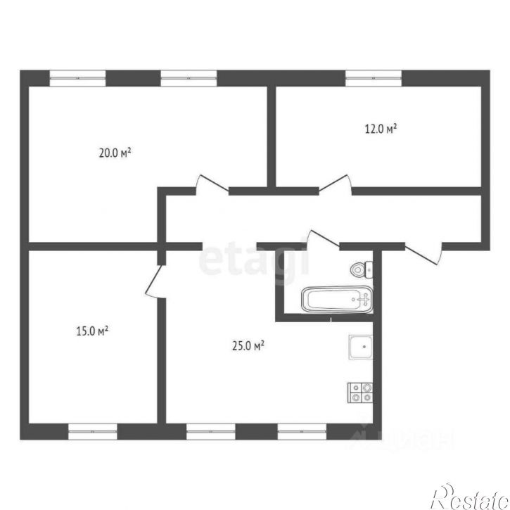 3-комн квартира улица Зелинского, 7А,  д. 7А
