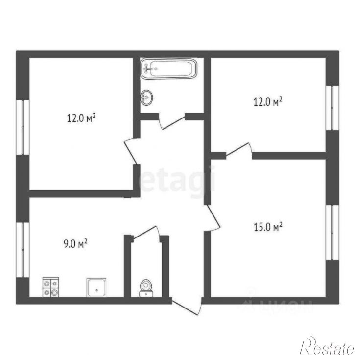 3-комн квартира проспект Толбухина, 22А,  д. 22А