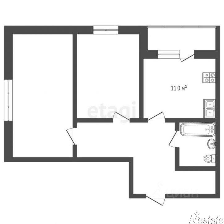 2-комн квартира проспект Октября, 70А,  д. 70А