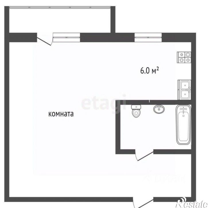 1-комн квартира улица Чкалова, 5,  д. 5