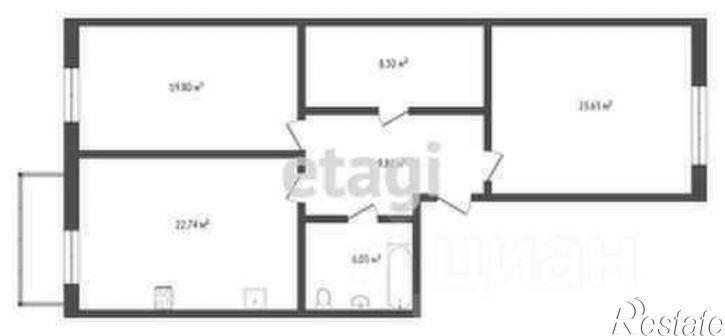 3-комн квартира улица Блюхера, 35 к2,  д. 35 к2