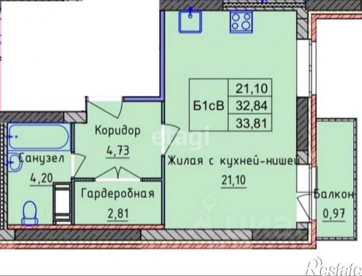 1-комн квартира улица Строителей, 16 к3,  д. 16 к3