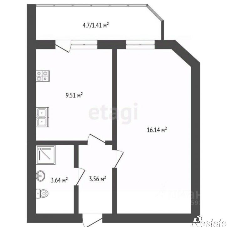 1-комн квартира