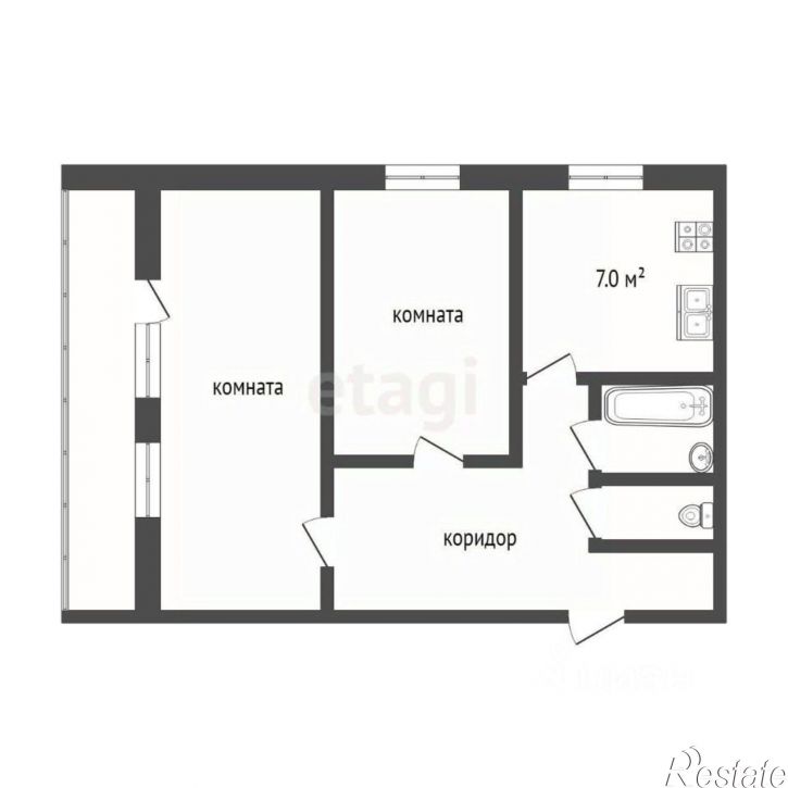 2-комн квартира Тутаевское шоссе, 89,  д. 89